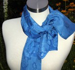 My True Blue – Silk Scarf, painted  by Margie